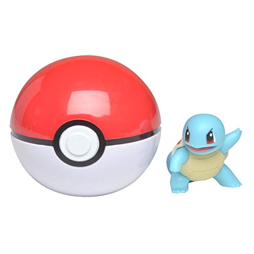 Bandai- Pokémon-Poké Ball & su Figura 5 cm Carapuce, WT97642