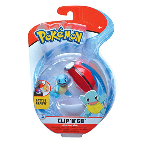 Bandai- Pokémon-Poké Ball & su Figura 5 cm Carapuce, WT97642