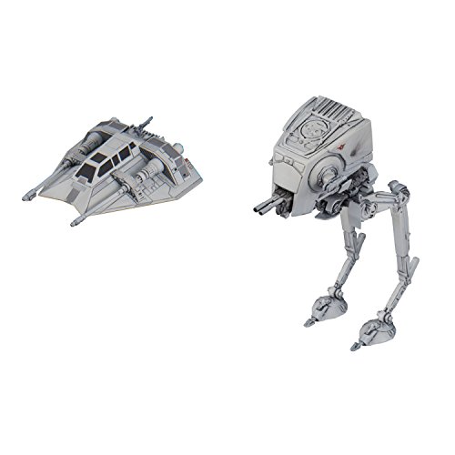 Bandai Vehicle Model 008 Star Wars AT-ST (Altura 60mm) & Snow Speeder (Altura 40mm) Plastic Model Maqueta