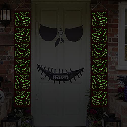 Banners de Halloween para puerta de entrada, letreros luminosos para pareados, pancartas, decoración de pared interior para el hogar, pancartas de muecas, adornos para pórticos colgantes de Halloween