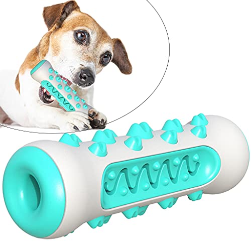 Baoblaze Cachorro dentición Masticar Tratamiento Interactivo dispensador de Juguete para Perros Caucho Natural fácil Limpieza de Dientes sin cepillar Mejor - Azul