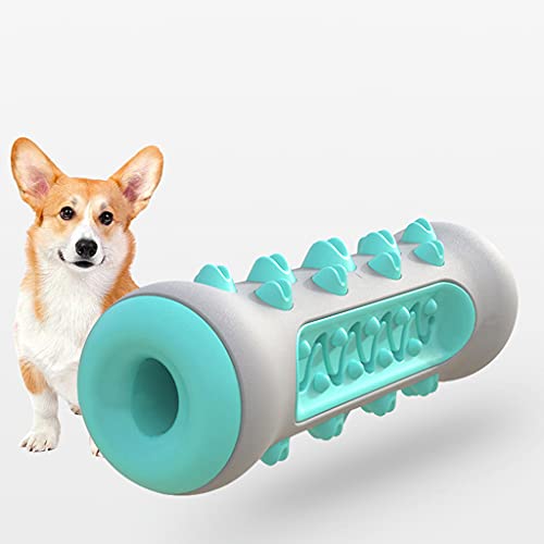 Baoblaze Cachorro dentición Masticar Tratamiento Interactivo dispensador de Juguete para Perros Caucho Natural fácil Limpieza de Dientes sin cepillar Mejor - Azul