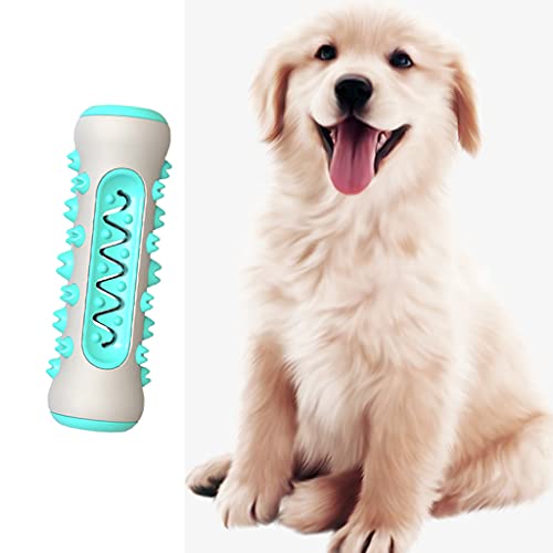 Baoblaze Cachorro dentición Masticar Tratamiento Interactivo dispensador de Juguete para Perros Caucho Natural fácil Limpieza de Dientes sin cepillar Mejor - Azul