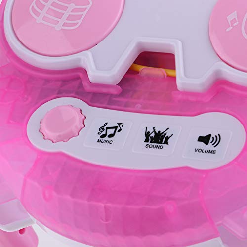 Baoblaze Micrófono Kidi Super Star Máquina de Karaoke para Niños con 2 Micrófonos y Soporte Ajustable - Rosado