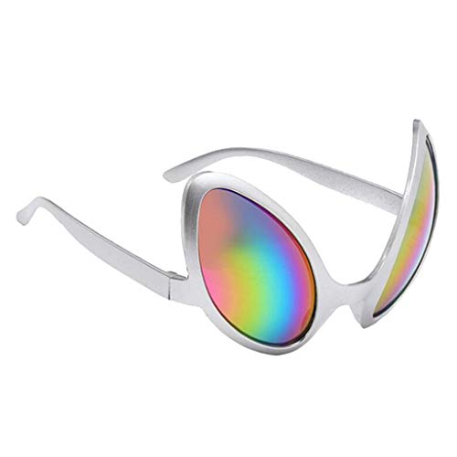 Baoblaze Novedad Alien Sunglass Party Gafas Disfraz Juego De Roles Accesorios Para Disfraces - Lente colorida con marco plateado, Individual