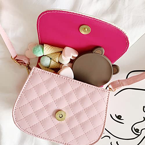 Barakara Bolso Bandolera para Niña, Bonito Conejo Bolsa de Hombro con Correa Desmontable, Bolsos de Princesa Mini Monedero con Pajarita, Lindo Bolso Pequeño de PU para Cruzar para Infantil Niño