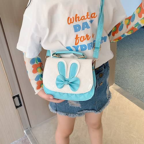 Barakara Bolso Bandolera para Niña, Bonito Conejo Bolsa de Hombro con Correa Desmontable, Bolsos de Princesa Mini Monedero con Pajarita, Lindo Bolso Pequeño de PU para Cruzar para Infantil Niño