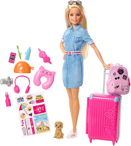 Barbie Ambulancia Hospital 2 en 1, Accesorios de muñecas (Mattel FRM19) + Vamos de Viaje, muñeca con Accesorios, Edad Recomendada: 3 años y mas (Mattel FWV25)