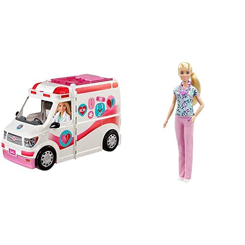 Barbie Ambulancia Hospital (Mattel FRM19) y Barbie Quiero Ser Enfermera (Mattel GTW39)