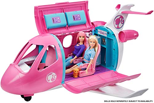 Barbie Avión de Tus sueños, avión de Juguete con Accesorios para muñecas (Mattel GDG76) + Vamos de Viaje, muñeca con Accesorios, Edad Recomendada: 3 años y mas (Mattel FWV25)