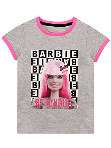 Barbie Camiseta para Niñas Gris 7-8 años