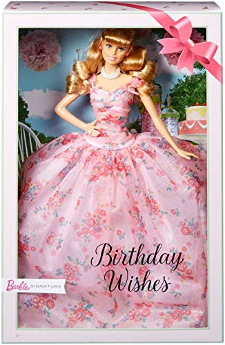 Barbie Collector, Muñeca Feliz Cumpleaños rubia con accesorios (Mattel FXC76)