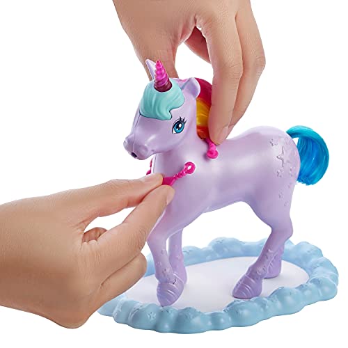 Barbie Dreamtopía Muñeca con unicornio y accesorios para peinar y de juguete (Mattel GTG01)