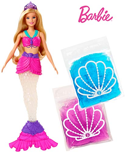 Barbie - Muñeca Sirena con Slime, con Cola Extraíble y Diadema (Mattel GKT75)