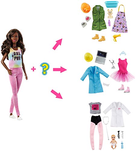 Barbie Quiero Ser, Descubre la Profesión, Incluye Muñeca y 8 Accesorios para Dos Carreras Sorpresa (Mattel GLH63) , color/modelo surtido