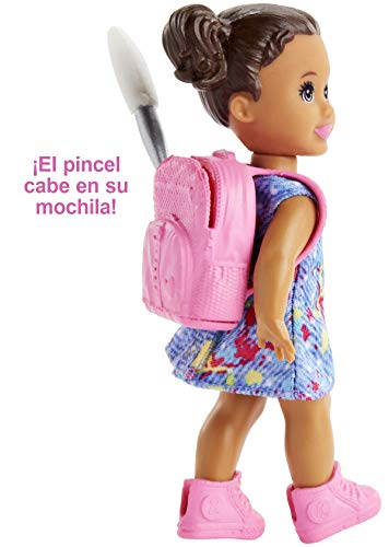 Barbie Quiero Ser maestra de arte, muñeca rubia con bebé y accesorios (Mattel GJM29)