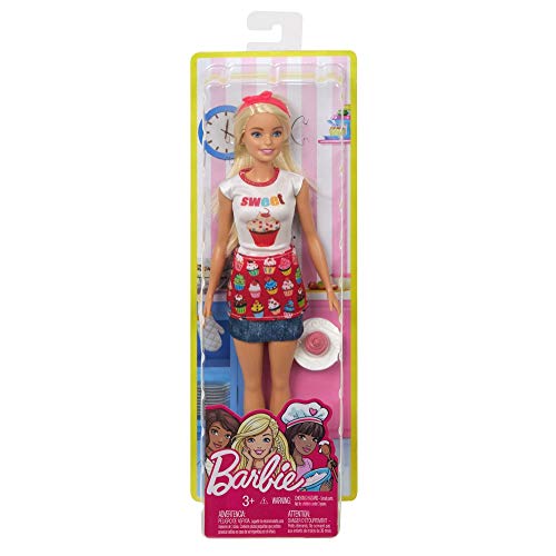 Barbie Quiero Ser pastelera, muñeca con accesorios y cupcakes (Mattel FHP65)