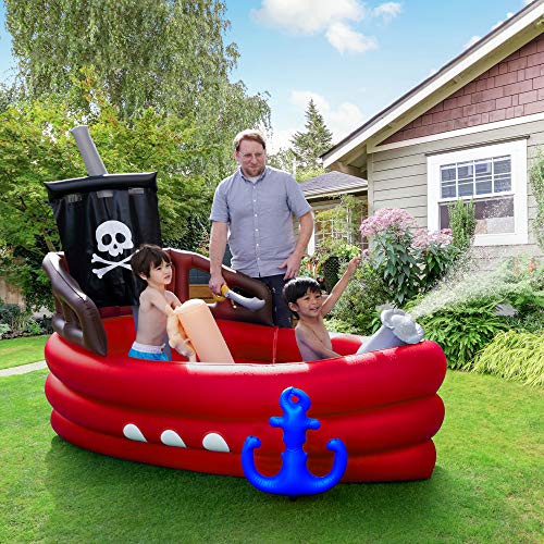 Barco Pirata Inflable para niños Teamson para jardín Infantil TK-48272R-UK / EU