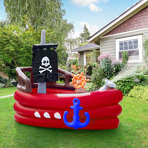 Barco Pirata Inflable para niños Teamson para jardín Infantil TK-48272R-UK / EU