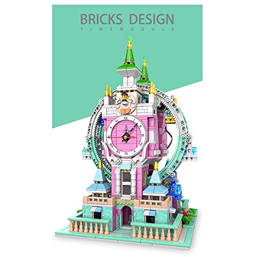 Barm Edificio de casa Modular, 1712 Bloques, campanario, Noria, Arquitectura Europea con Reloj dinámico, Modelo Creativo de Arquitectura DIY, Compatible con Lego Ideas 21318