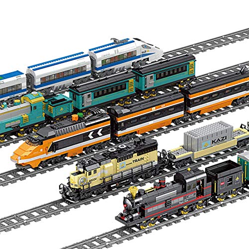 Barm Juego de construcción de Trenes, 1287 Piezas City Railway Train The Sky Juegos de vías de Tren de Alta Velocidad Bloques de construcción de Juguete con luz y música, Compatible con Lego TRAI