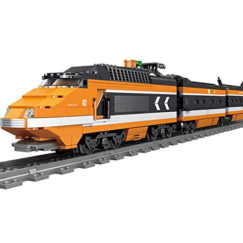 Barm Juego de construcción de Trenes, 1287 Piezas City Railway Train The Sky Juegos de vías de Tren de Alta Velocidad Bloques de construcción de Juguete con luz y música, Compatible con Lego TRAI