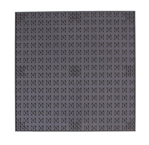 Base apilable para Construir - Compatible con Todas Las Grandes Marcas - 25,4 x 25,4 cm - Gris