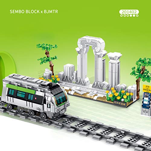 BAXT Juego de tren de ingeniería de 851 piezas para construcción de tren de ciudad, tren de mercancías, tren de ciudad, tren de personas con rieles, bloques de sujeción, compatible con tren Lego City