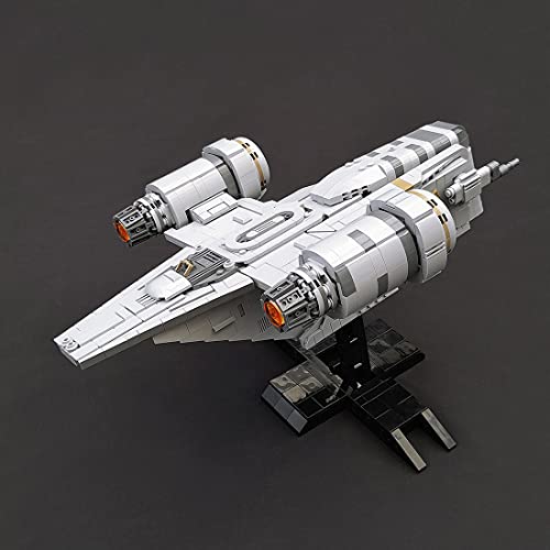 BAXT Maqueta de nave espacial, MOC-80727, 1436 bloques de construcción de montaje Razor Crest, tecnología UCS Star Destroyer, compatible con Lego 75292 Star Wars