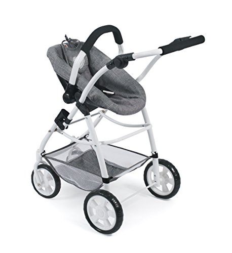 Bayer Chic 2000 637 76 Carrito Emotion All in, 3 en 1 de muñecas, Jeans Gris