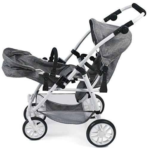 Bayer Chic 2000 68976 Tandem-Buggy Vario - Carro de  muñeca , Gris (Jeans Grey)