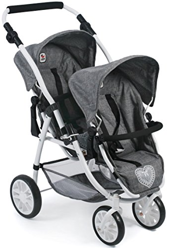 Bayer Chic 2000 68976 Tandem-Buggy Vario - Carro de  muñeca , Gris (Jeans Grey)