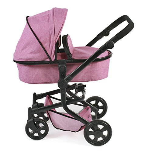 Bayer Chic 2000 Carrito Combinado para muñecas Mika 595 70, diseño de Color Rosa Tipo Vaqueros