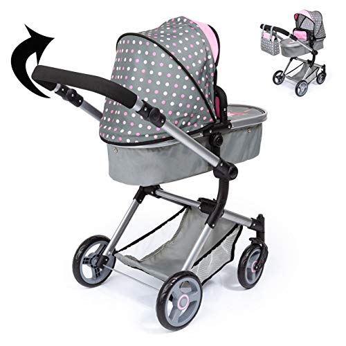 Bayer Design 18466Aa Cochecito de Muñecas "Neo Vario" Combolso Cambiador, Convertible, Plegable, Gris