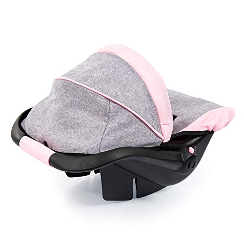 Bayer Design 67933Aa, Silla de Coche Easy Go, Accesorios, Asiento Para Bebé Muñeco, Gris, Rosado, Mariposa, Color Rosa