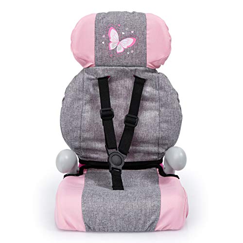 Bayer Design- Silla de Coche, Accesorios de Muñeca, Comcinturón, Moderno, Color Gris, Rosa Commariposa (67533Aa)