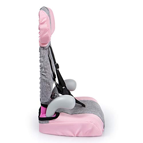 Bayer Design- Silla de Coche, Accesorios de Muñeca, Comcinturón, Moderno, Color Gris, Rosa Commariposa (67533Aa)