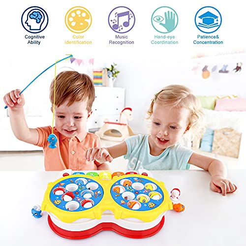 Baztoy Juguete de Pescar, Juego de Pesca para Niños con Diferentes Música y Múltiples Modos de Juego, Educativo Juegos de Tablero para Niños 3 4 5 6 7 8 9 10 11 12 Años Regalo Cumpleaños Chrisma