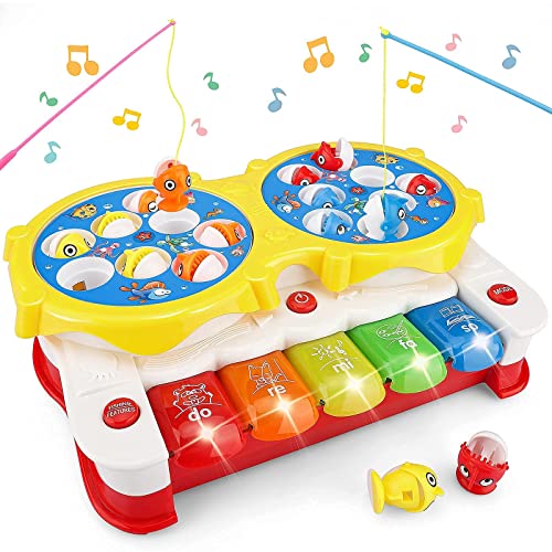 Baztoy Juguete de Pescar, Juego de Pesca para Niños con Diferentes Música y Múltiples Modos de Juego, Educativo Juegos de Tablero para Niños 3 4 5 6 7 8 9 10 11 12 Años Regalo Cumpleaños Chrisma