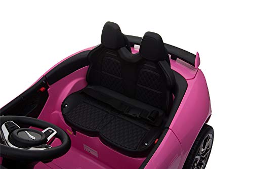 BC BABY COCHES Jaguar F-Type SVR Coche eléctrico para niños con batería 12v, Mando Control Remoto teledirigido para Padres, Licencia Oficial, asa de Transporte y Maletero. (Rosa)