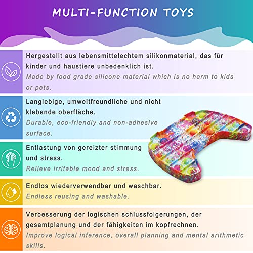 Bdwing 2 Sets Silicona Sensorial Fidget Juguete, Push Bubble Sensory Toy Empujar Pop Burbuja Sensorial Fidget Autismo Necesidades Especiales Aliviador estrés Juguetes Educativos para Niños Adultos