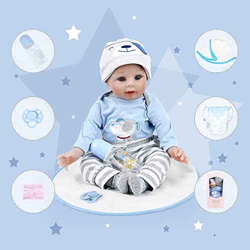 Bebe Reborn Silicona Bebe Reborn Niño Muñecos Reborn Niño 22 Pulgadas 55CM Muñecas para Niñas Muñecos Reborn Muñecas Reborn Regalo de Juguete para Niños Reborn