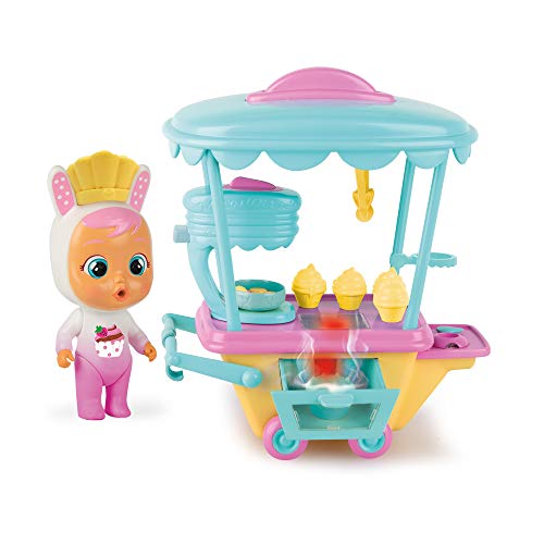 BEBÉS LLORONES LÁGRIMAS MÁGICAS Carrito De Coney Mini Muñeca Y Su Carrito De Pastelería + Casita Dorada Mini Bebé Llorón Sorpresa Coleccionable con Lágrimas Y Accesorios Dorado