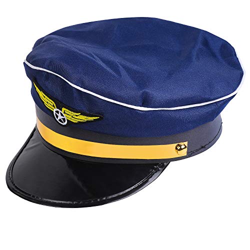 Beelittle Airline Pilot Captain Costume Kit Pilot Dress up Juego de Accesorios con Gafas de Sol de Aviador (C)