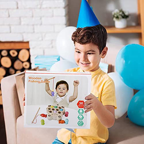 BelleStyle Juguete de Pescar, Juego de Pescar para Niños, Puzzle de Pesca magnetico, Juegos de Mesa de Pesca con 2 Cañas de Pescar 10pcs Peces, Educativos Juguetes para Niños Niñas 3 4 5 6 Años