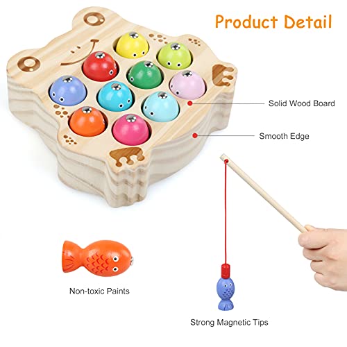 BelleStyle Juguete de Pescar, Juego de Pescar para Niños, Puzzle de Pesca magnetico, Juegos de Mesa de Pesca con 2 Cañas de Pescar 10pcs Peces, Educativos Juguetes para Niños Niñas 3 4 5 6 Años