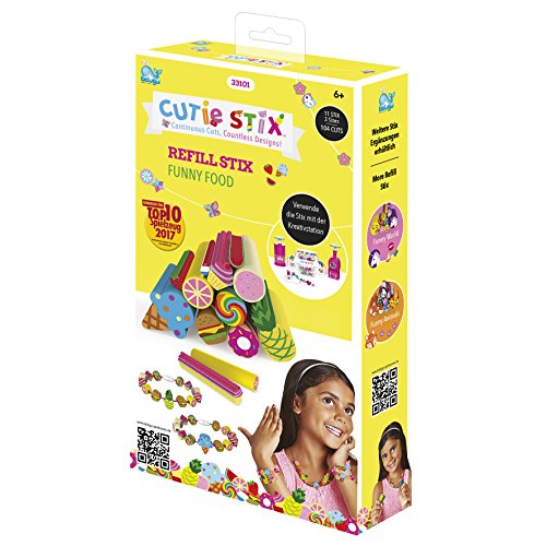 Beluga Spielwaren GmbH- Cutie Stix Nachfüllpack Funny Food Beluga Spielwaren 33101-Cutie Recambios de Juguete, Color carbón (33101)