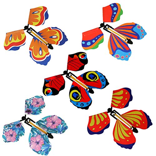 BENGKUI Magic Butterfly Flying Toys,5pcs Magic Butterfly Flying Card Toy with Empty Hands Solar Butterfly Wedding Magic Props Magic Tricks Set of 5