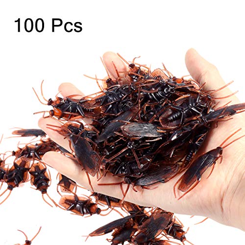 BESTOYARD Los Insectos Falsos de la cucaracha de la Novedad de la Broma de la cucaracha 100pcs parecen Reales para Halloween