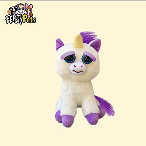 BESTWALED Feisty Pets Cambio De Cara Felpa Juguete Muñeca De Peluche Corta Muñecas para Niños Y Niñas Automático Juguetes De Niños Botón De Control Cambiará De Cara, Unicorn